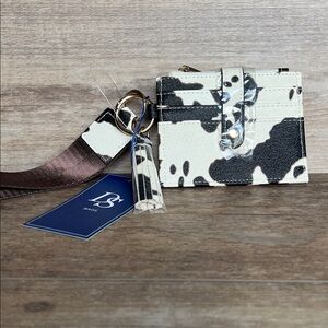 Cow Print Wristlet wallet Key & Card Holder.
